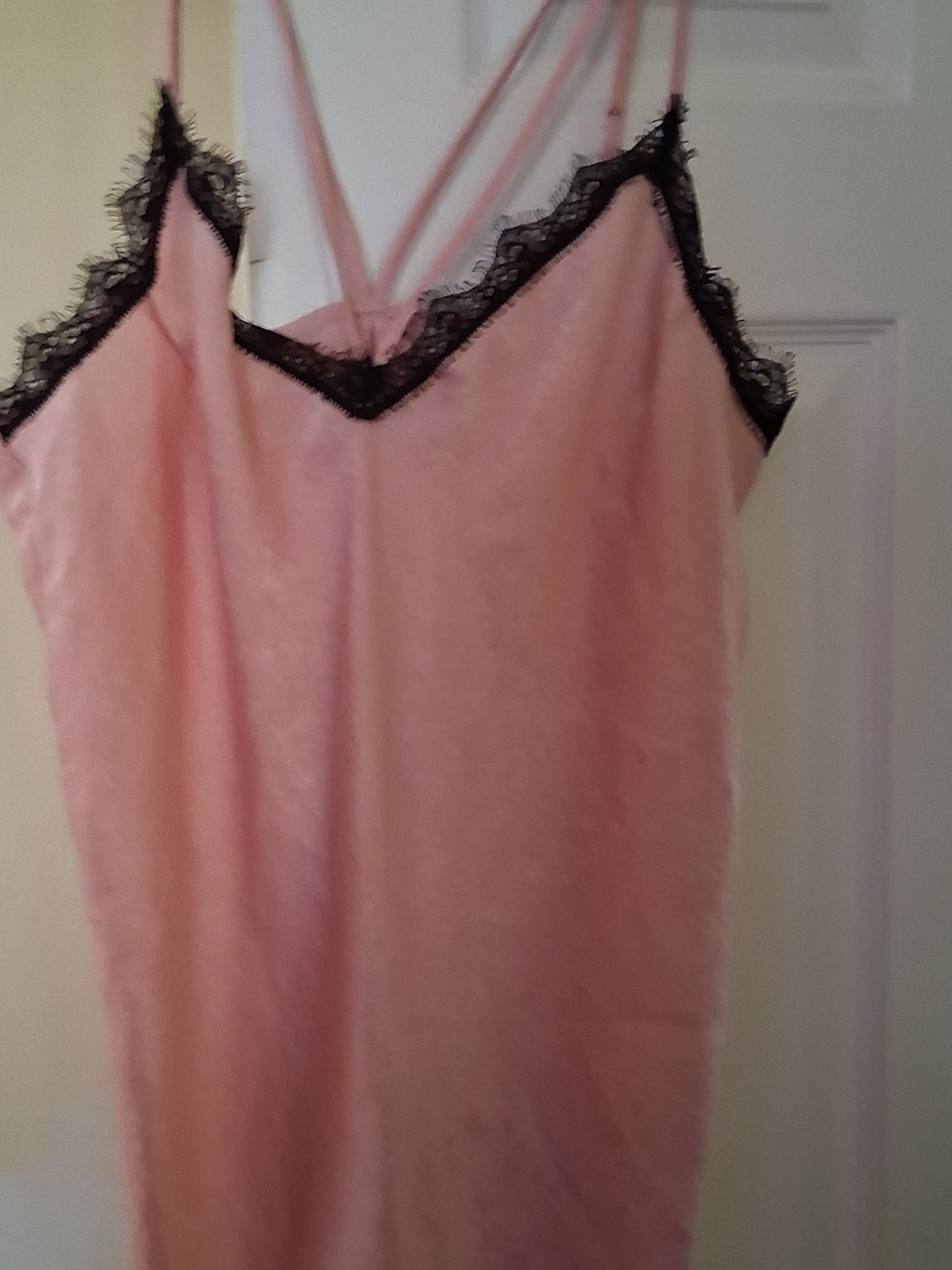 Secret Treasures Pink Lace-Trim Satin Slip Dress - Women Intimates  Sleepwear XL